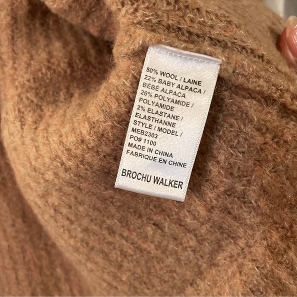 EUC Brochu Walker Amber Clay Hansen Belted Wool Blend Dolman Sleeves Cardigan - Picture 8 of 8